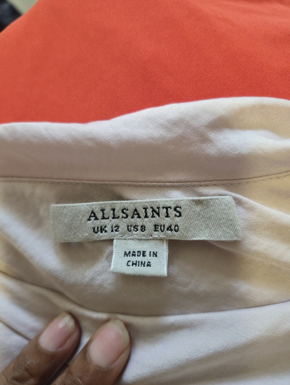 AllSaints One Shoulder Draped Cocktail Blush Pink Ruched Mini Dress Size M - Picture 5 of 7